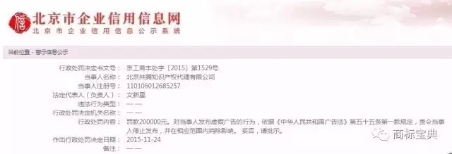 【315特刊】自稱“國家商標局重點合作單位”，這家代理公司被罰了20萬