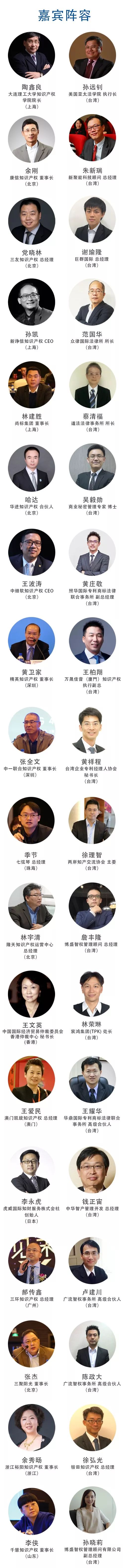 周五聚首！「G40兩岸知識產權領袖閉門峰會」最新嘉賓公布