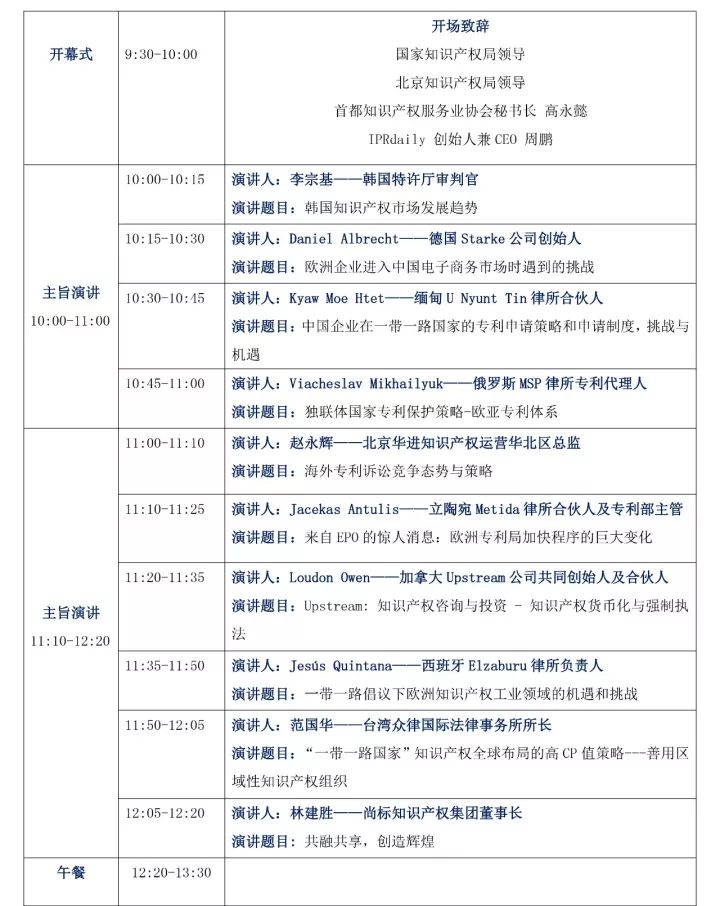 周六相見！GIPC 2017 全球知識產權生態大會最新議程發布！