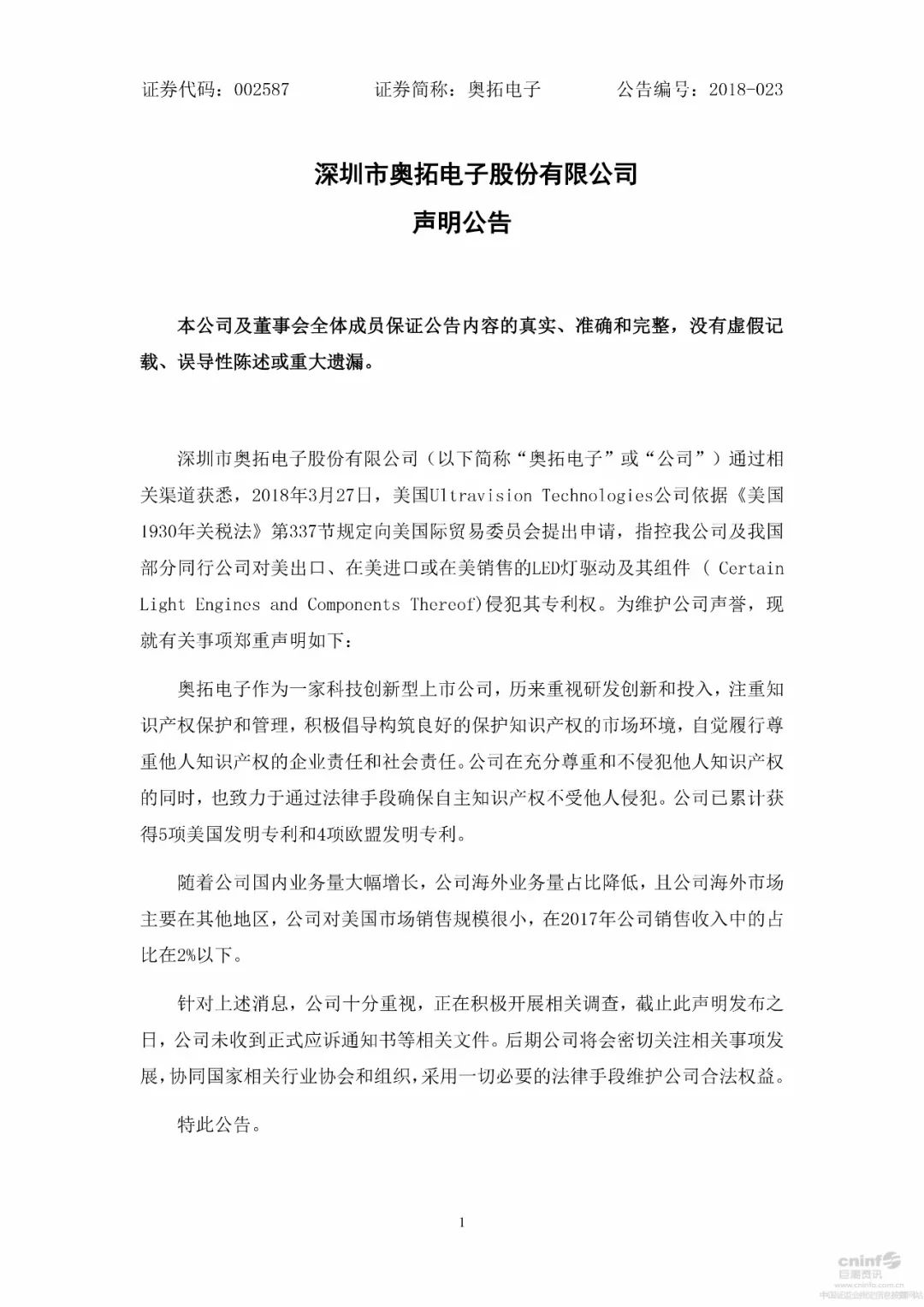 積極回應！國內LED行業針對美企337調查及中美貿易爭端的影響
