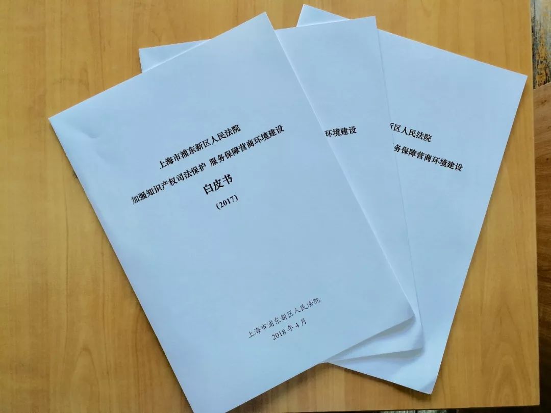 浦東法院加強知識產權司法保護服務保障營商環境建設白皮書（2017）
