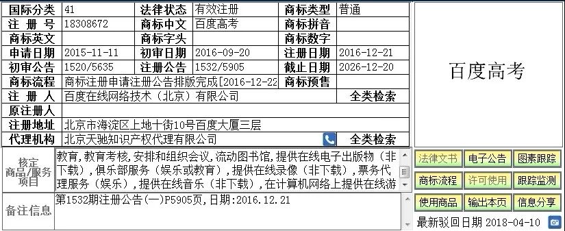 與高考有關的「趣味」商標！