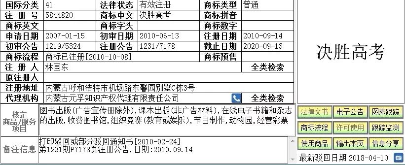 與高考有關的「趣味」商標！