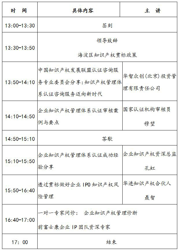 【限額報名】企業知識產權貫標&IPO知識產權風險管控沙龍