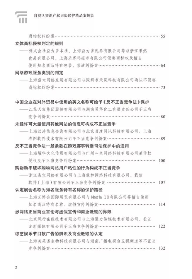 上海自由貿易試驗區知識產權司法保護建設五年情況（附：精品案例集）