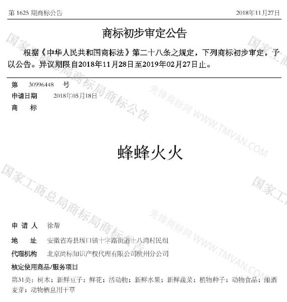“吾沒想稻；糕手云集”等商標公告中有意思的商標