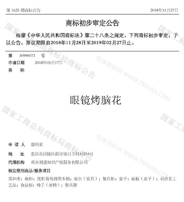 “吾沒想稻；糕手云集”等商標公告中有意思的商標