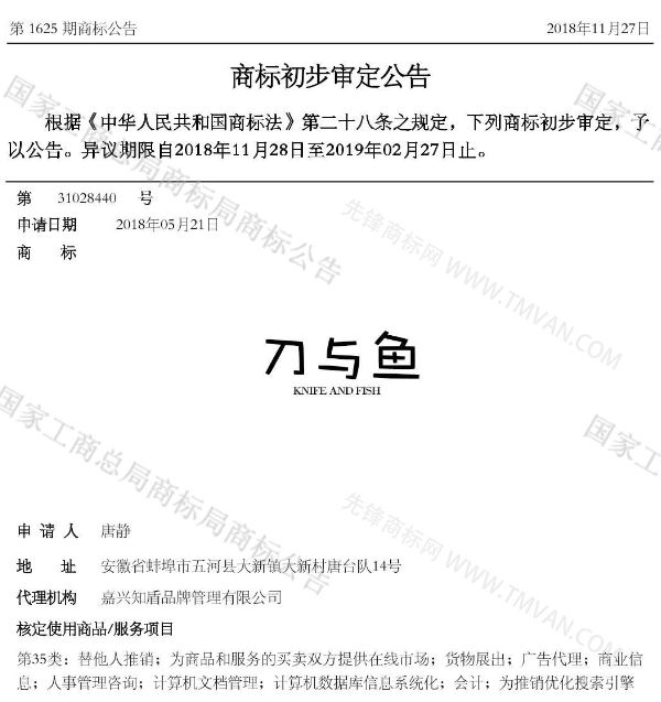 “吾沒想稻；糕手云集”等商標公告中有意思的商標