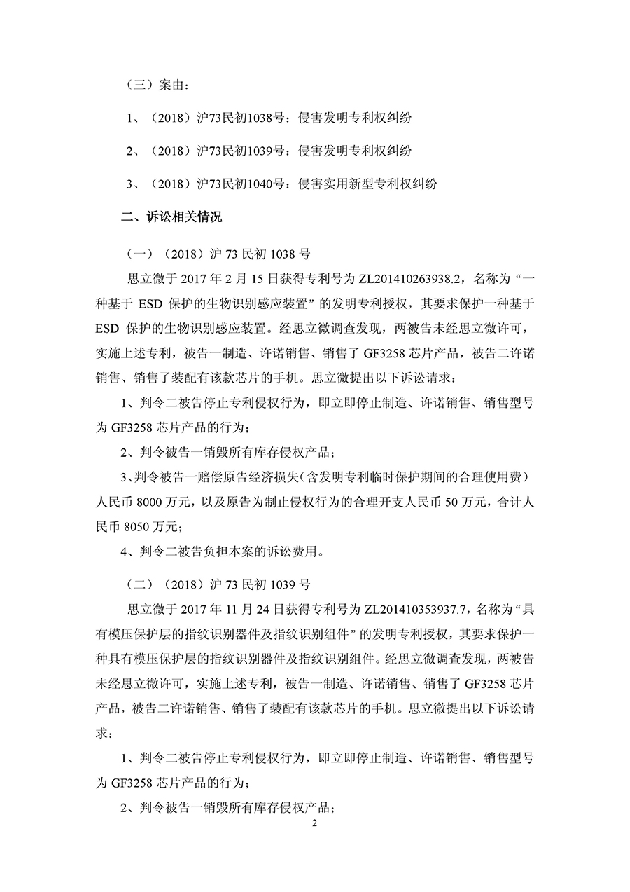 索賠2.4億元！思立微起訴匯頂科技、魅之族侵犯三項發明專利權