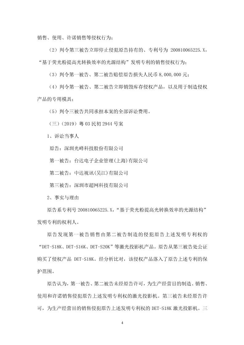 再交鋒！光峰科技與臺達專利大戰到美國