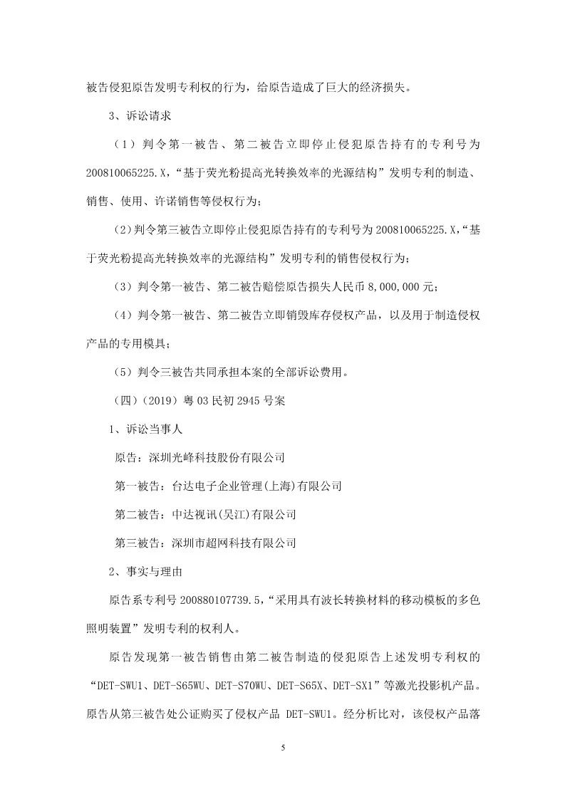 再交鋒！光峰科技與臺達專利大戰到美國