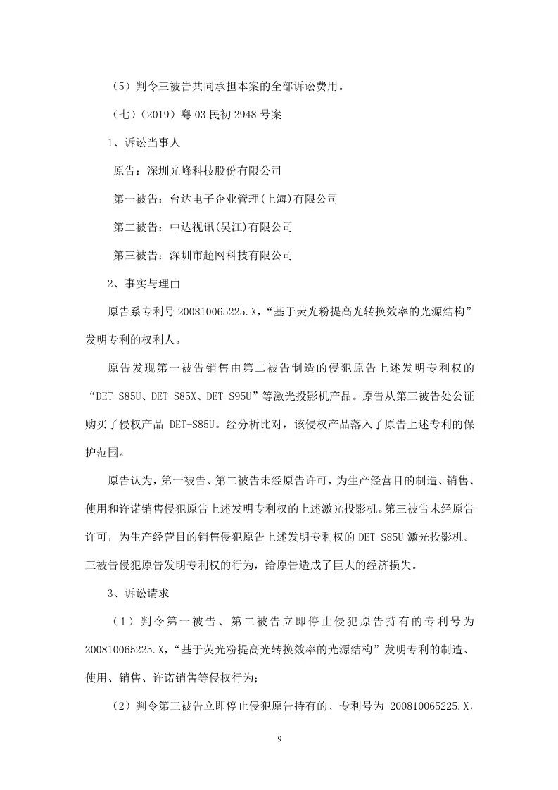 再交鋒！光峰科技與臺達專利大戰到美國