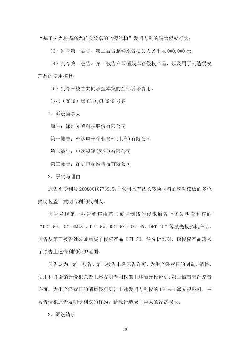再交鋒！光峰科技與臺達專利大戰到美國