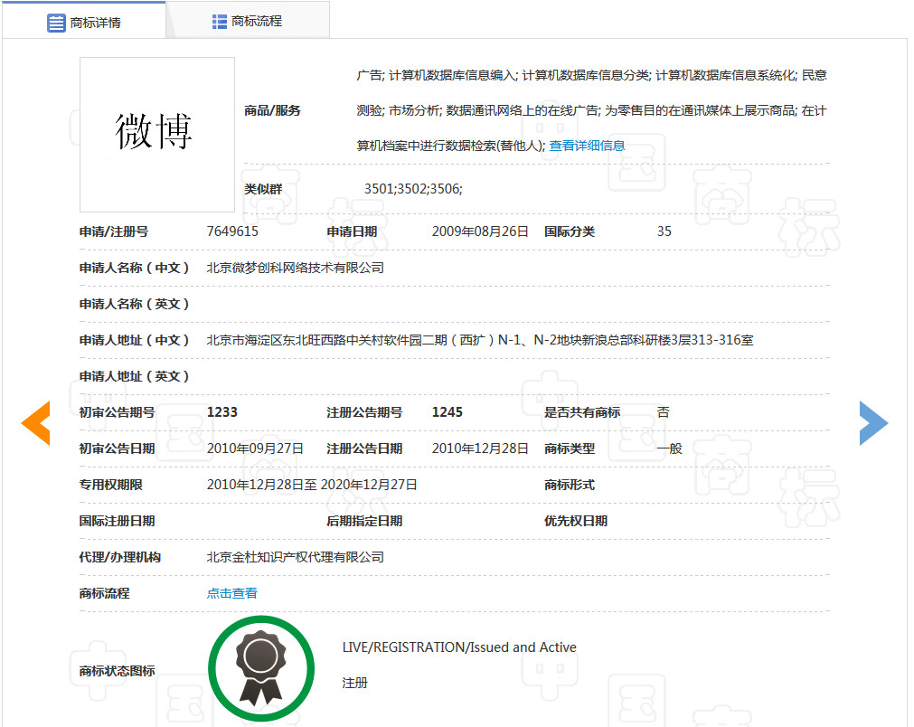 “微博課堂”侵犯“微博”商標權案，新浪二審獲賠200余萬