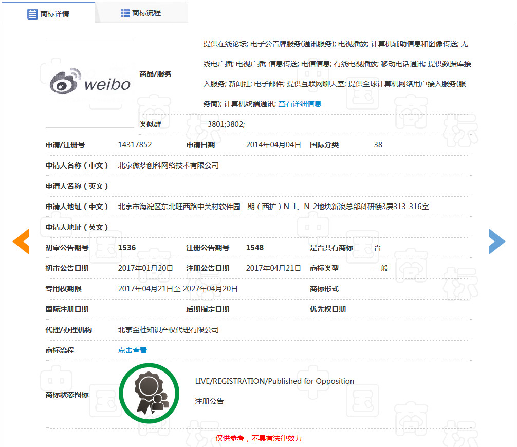 “微博課堂”侵犯“微博”商標權案，新浪二審獲賠200余萬