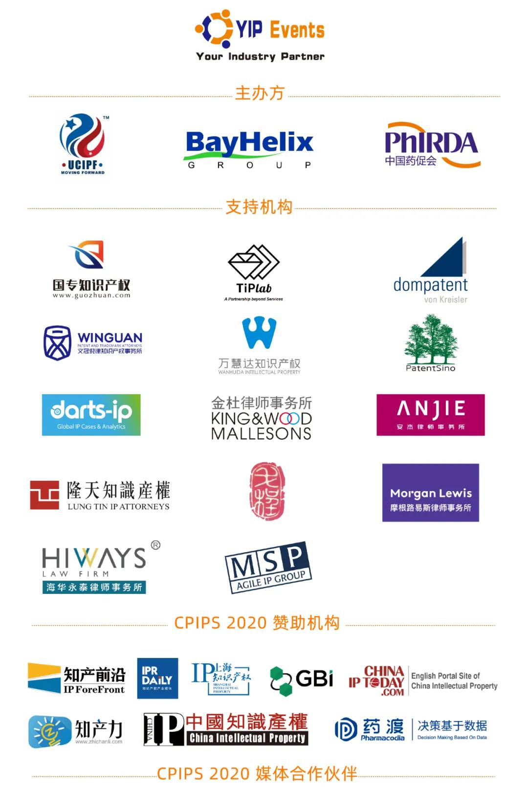 第五屆中國醫藥知識產權峰會（CPIPS 2020 ）將于10月上海召開