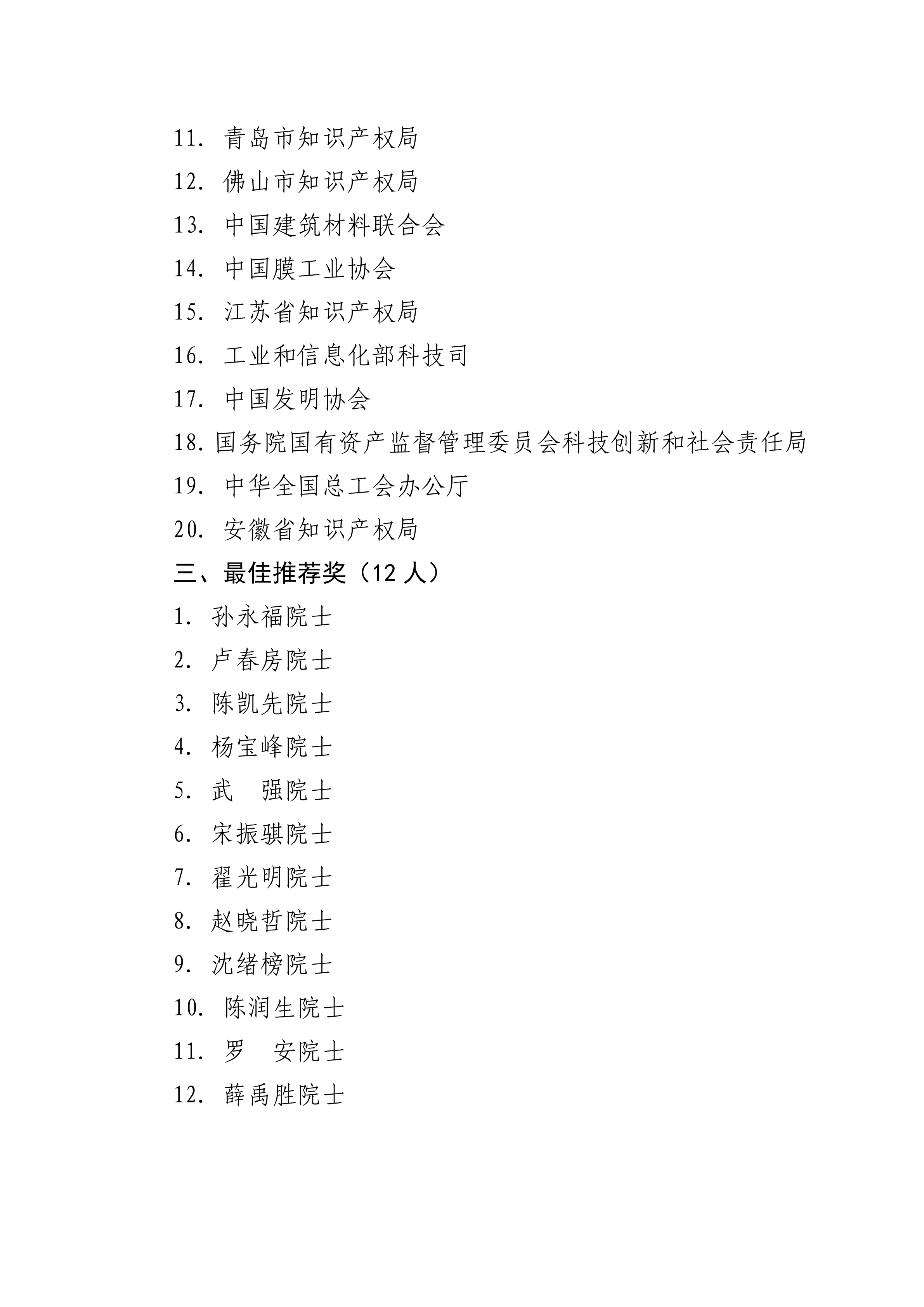 重磅！第二十一屆中國專利獎結果出爐