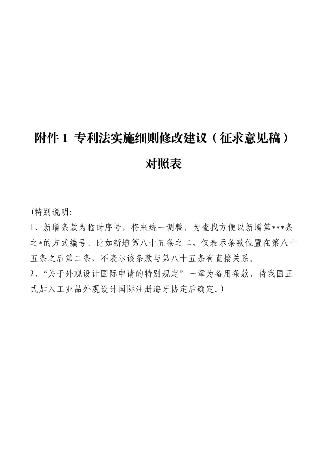 《專利法實施細則修改建議（征求意見稿）》全文！
