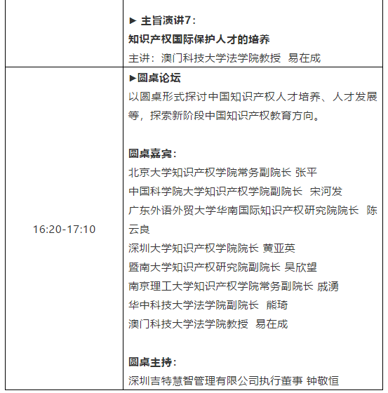 倒計時1天！粵港澳大灣區知識產權人才發展大會全天議程公開