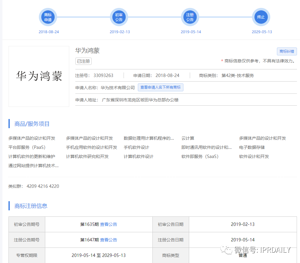 華為鴻蒙商標一審被駁？其實是以點帶面