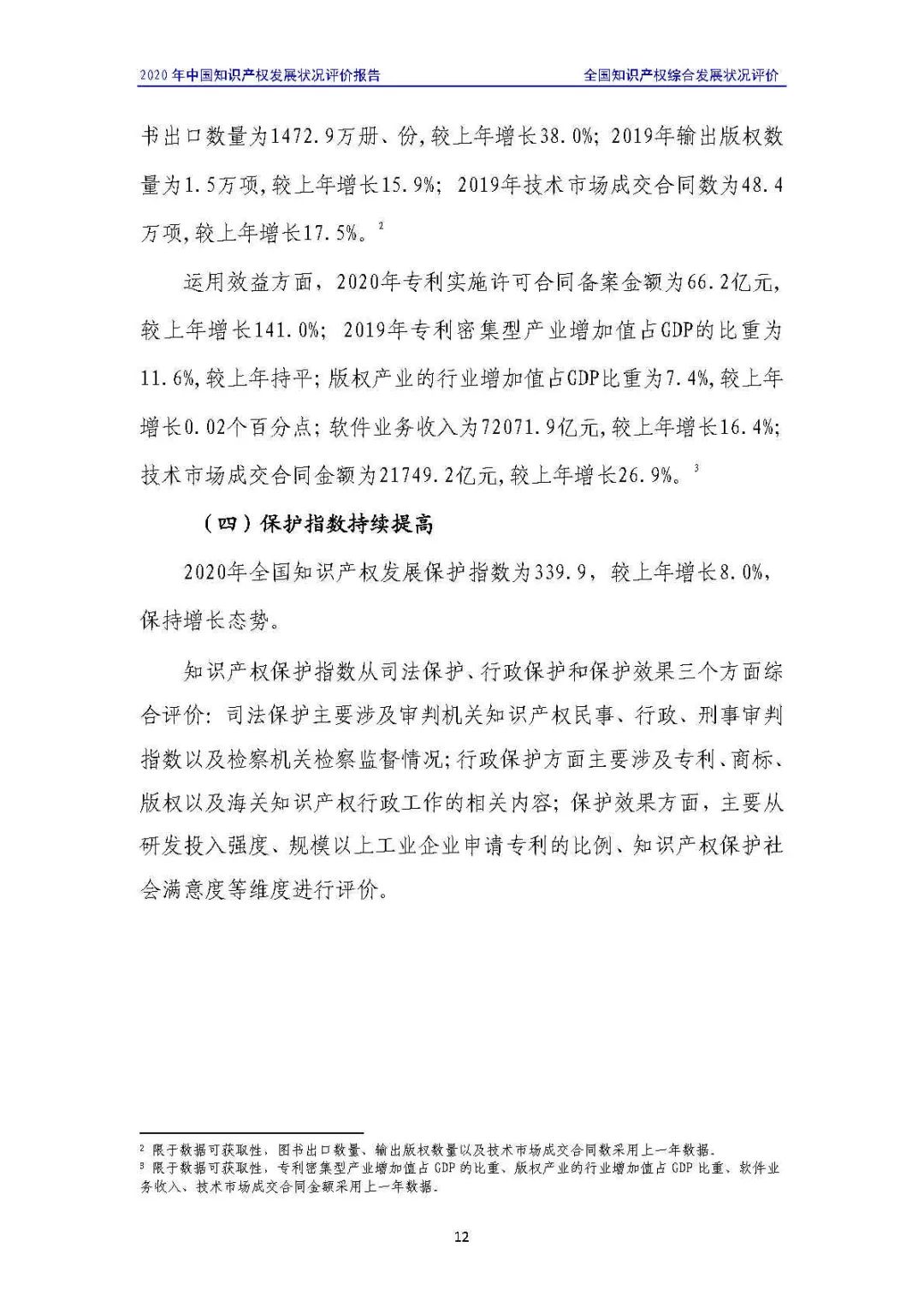 全文 | 《2020年中國知識產權發展狀況評價報告》發布！