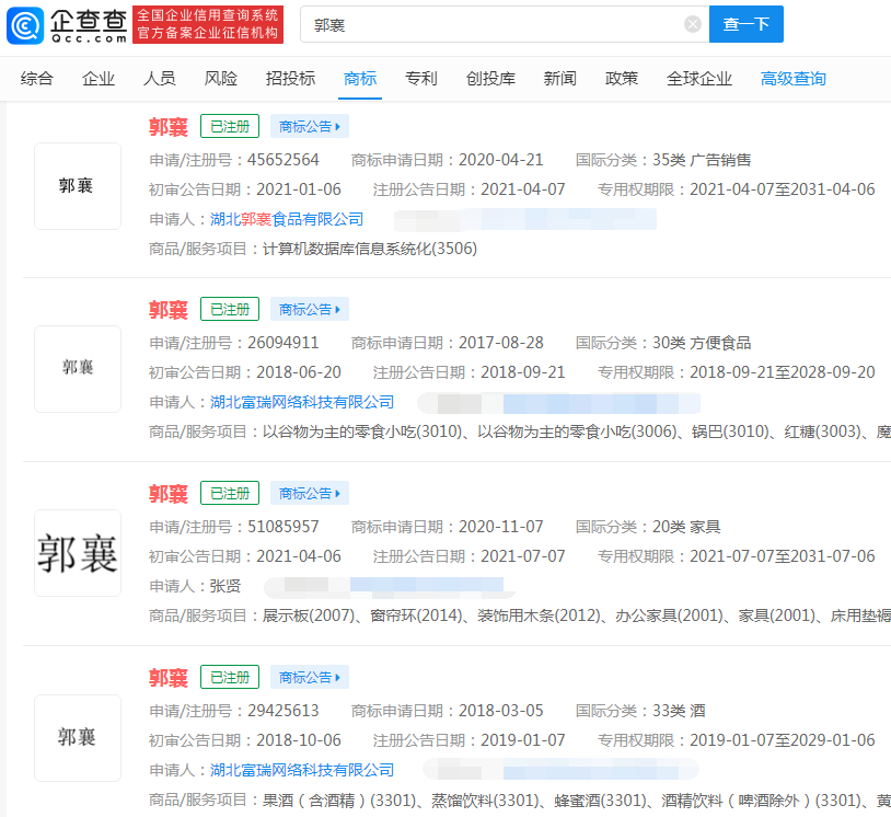 “楊迪”、“郭襄”、“楊過”被申請注冊商標，打擦邊球申請注冊商標有何風險？