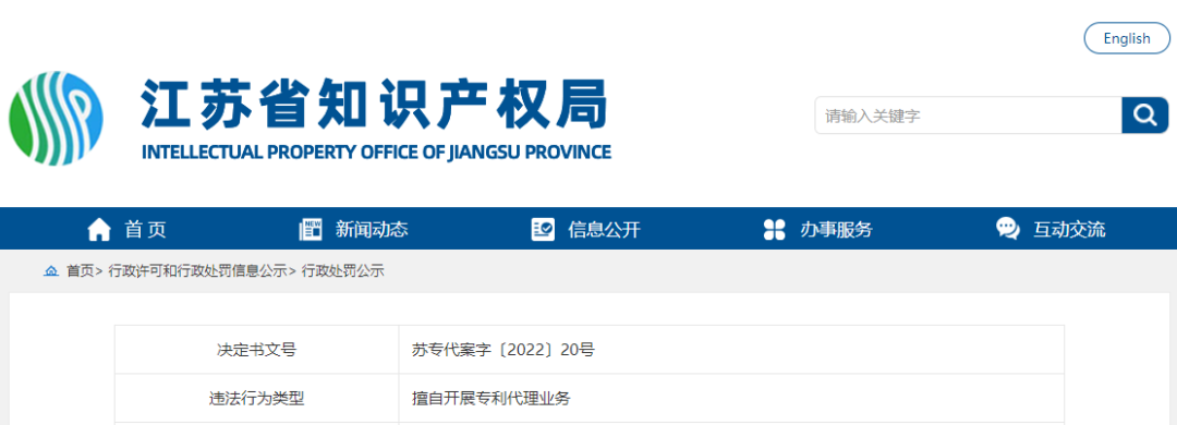 31.7萬！某知識產權服務公司因擅自開展專利代理業務被罰！