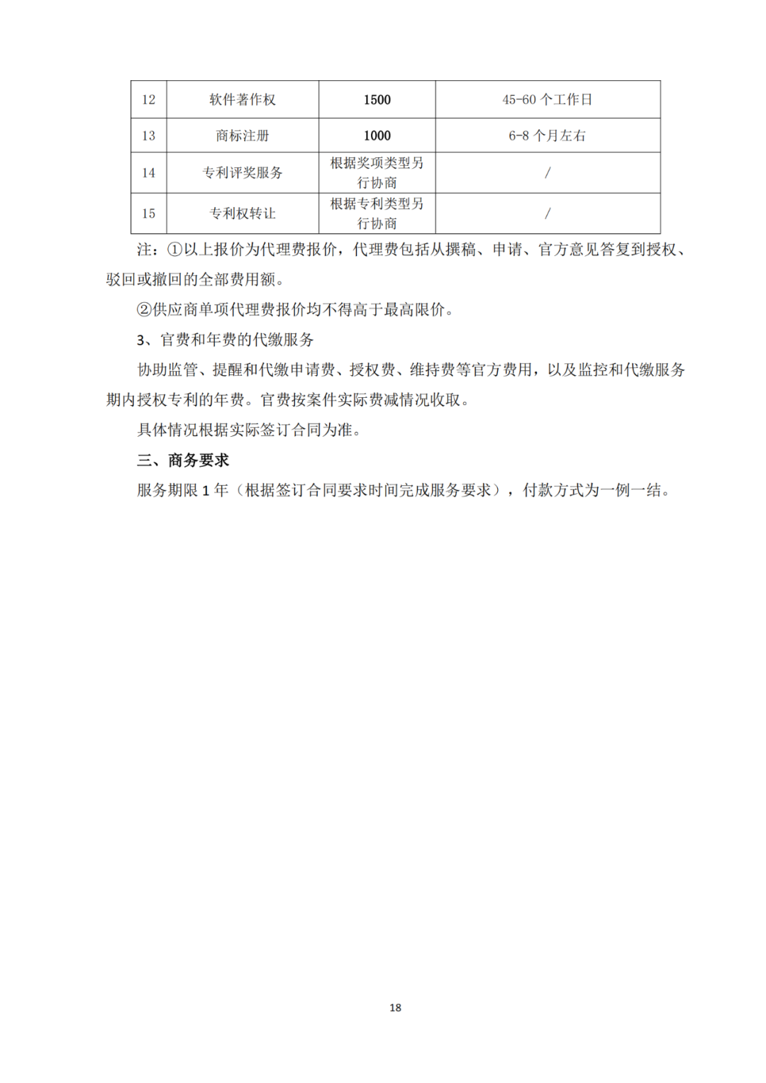 發明專利4980元，實用新型1800元，外觀500元，上海一研究院采購知識產權代理成交公告