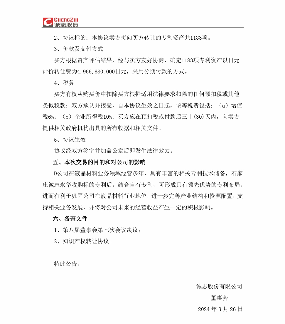 2.4億！誠志永華收購日本DIC上千項液晶材料專利資產