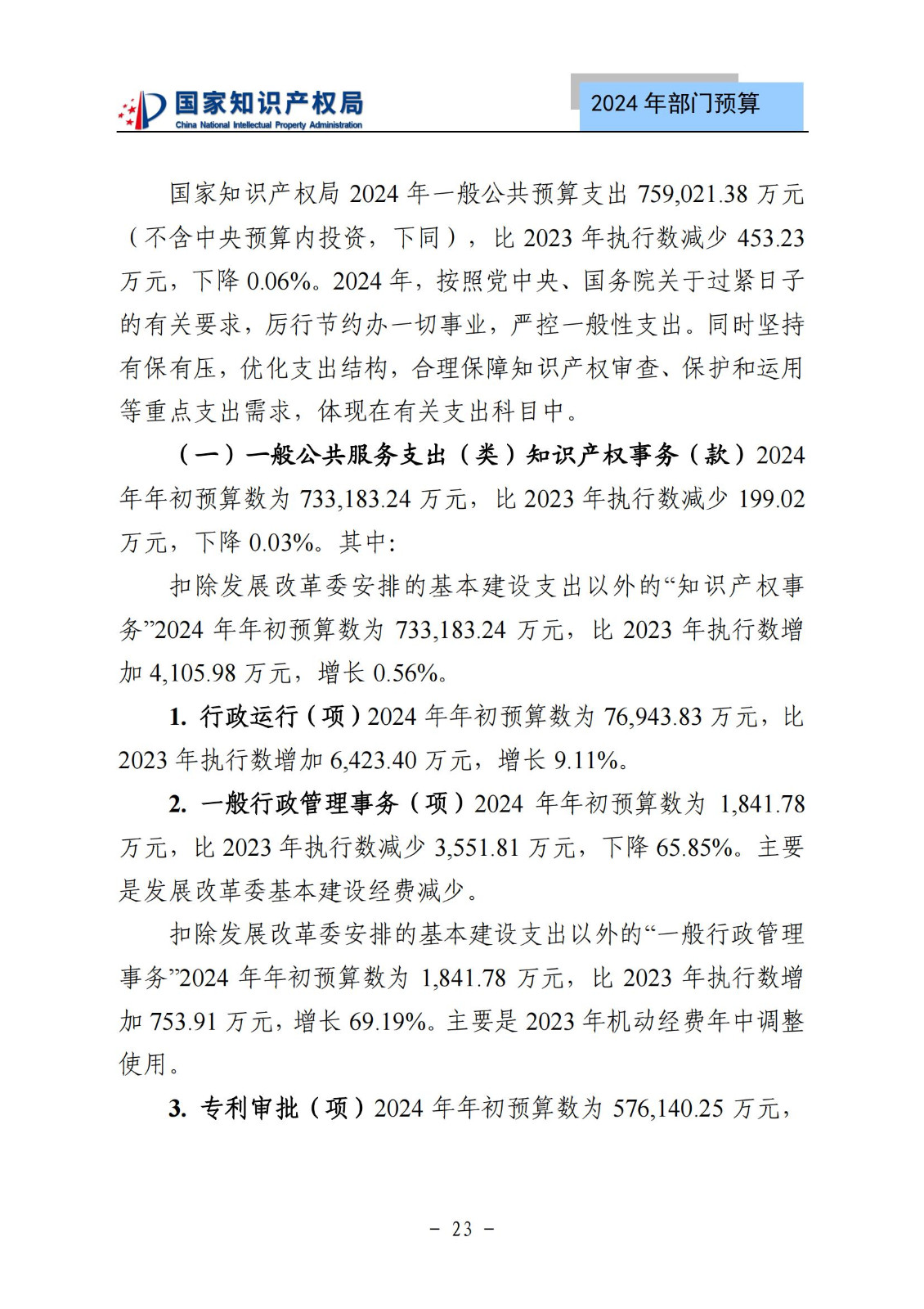 國知局：2024年專利審查費預算50.6億元，績效指標發明與實用新型新申請分類出案總量≥479萬件